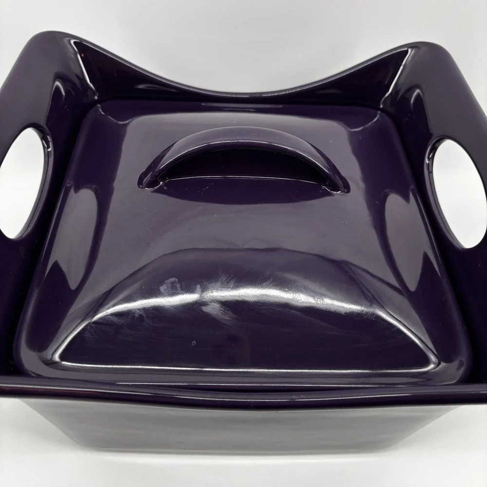 Rachael Ray Purple 3.5 QT Quart Square Casserole Baking Dish With Lid